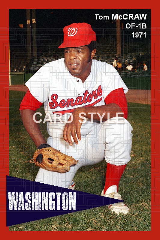 Tom McCraw - 1971 Washington Senators - choose a size & style