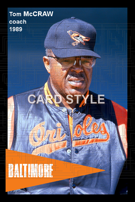 Tom McCraw - 1989 Baltimore Orioles - choose a size & style