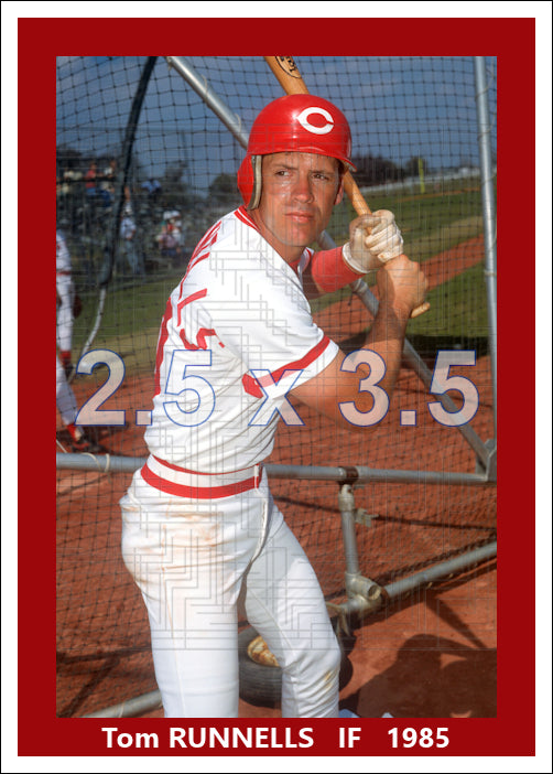 Tom Runnells - 1985 Cincinnati Reds - choose a size & style