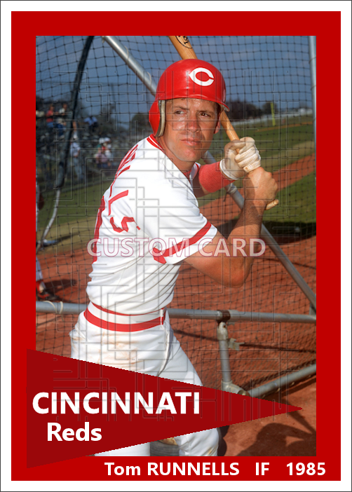 Tom Runnells - 1985 Cincinnati Reds - choose a size & style