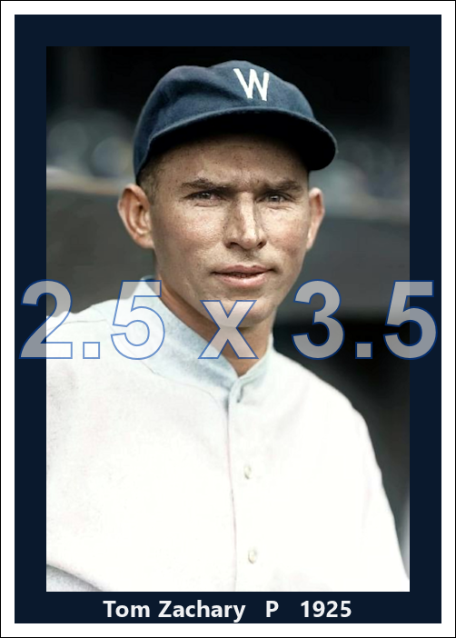 Tom Zachary - 1925 Washington Senators - choose a size & style