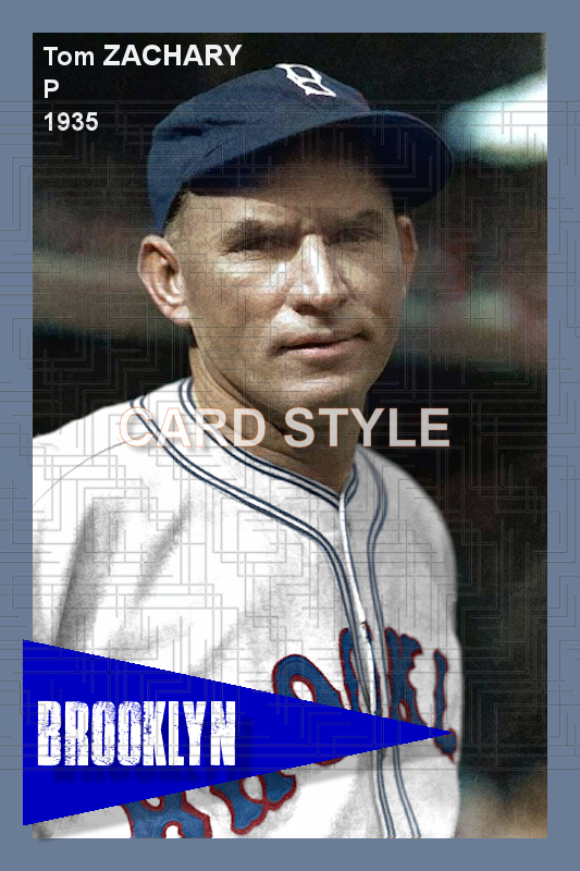 Tom Zachary - 1935 Brooklyn Dodgers - choose a size & style