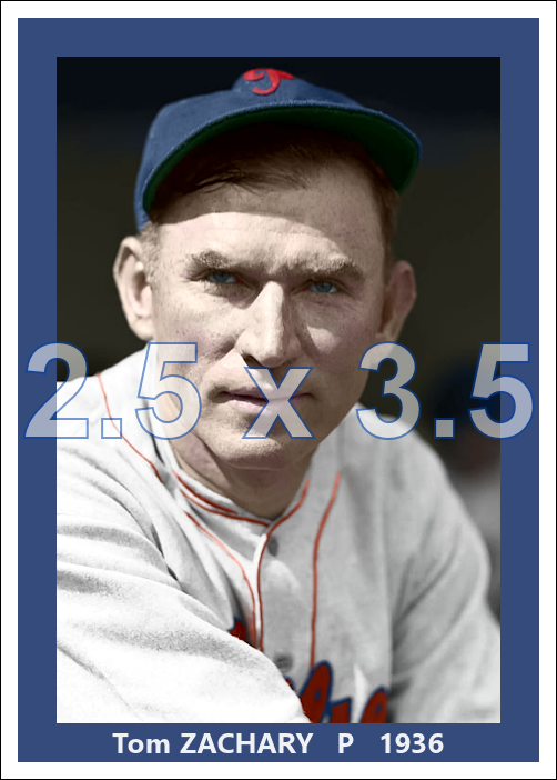 Tom Zachary - 1936 Philadelphia Phillies - choose a size & style