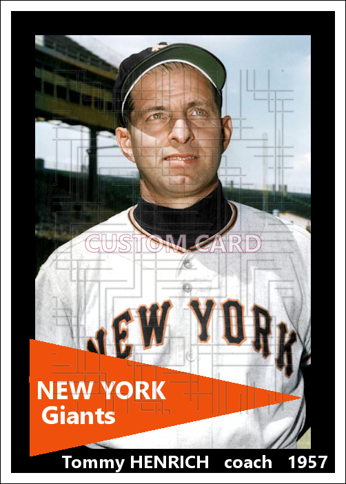 Tommy Henrich - 1957 New York Giants - choose a size & style