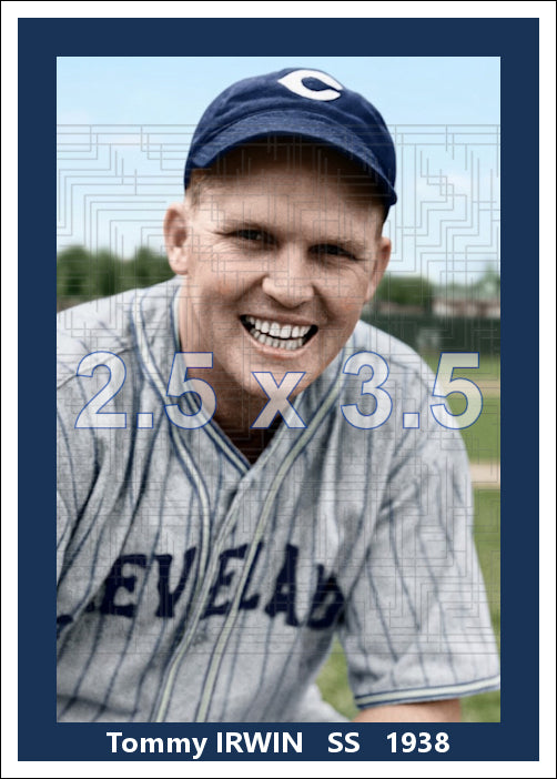 Tommy Irwin - 1938 Cleveland Indians - choose a size & style