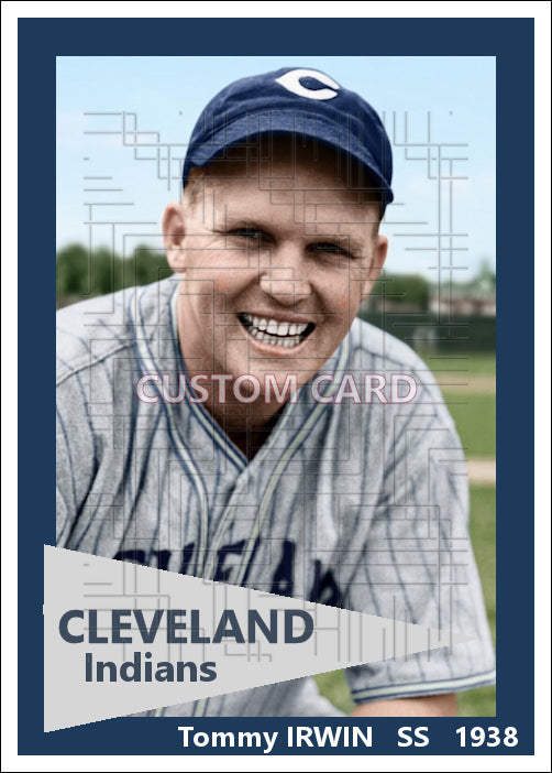 Tommy Irwin - 1938 Cleveland Indians - choose a size & style