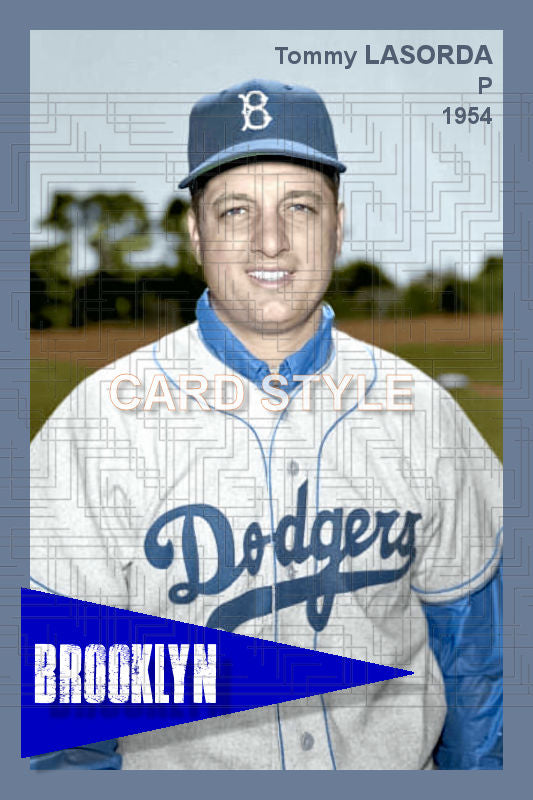 Tommy Lasorda - 1954 Brooklyn Dodgers - choose a size & style
