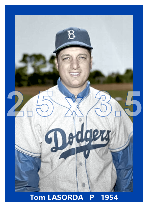 Tommy Lasorda - 1954 Brooklyn Dodgers - choose a size & style