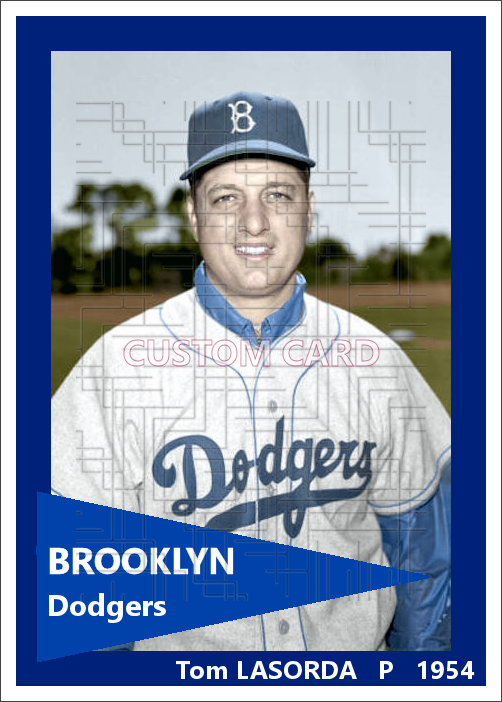 Tommy Lasorda - 1954 Brooklyn Dodgers - choose a size & style