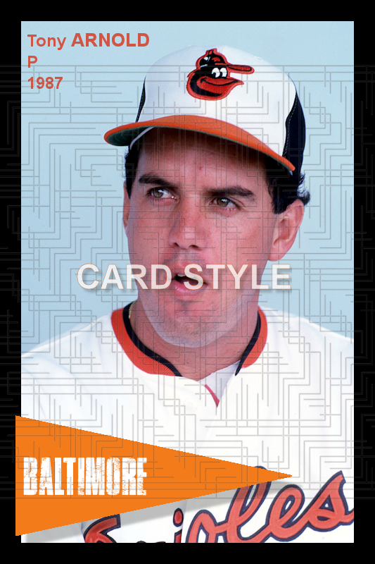 Tony Arnold - 1987 Baltimore Orioles - choose a size & style