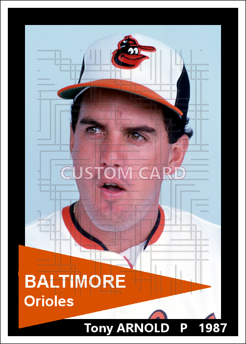 Tony Arnold - 1987 Baltimore Orioles - choose a size & style