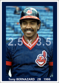 Tony Bernazard - 1986 Cleveland Indians - choose a size & style