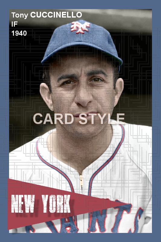 Tony Cuccinello - 1940 New York Giants - choose a size & style