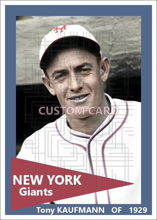 Tony Kaufmann - 1929 New York Giants - choose a size & style