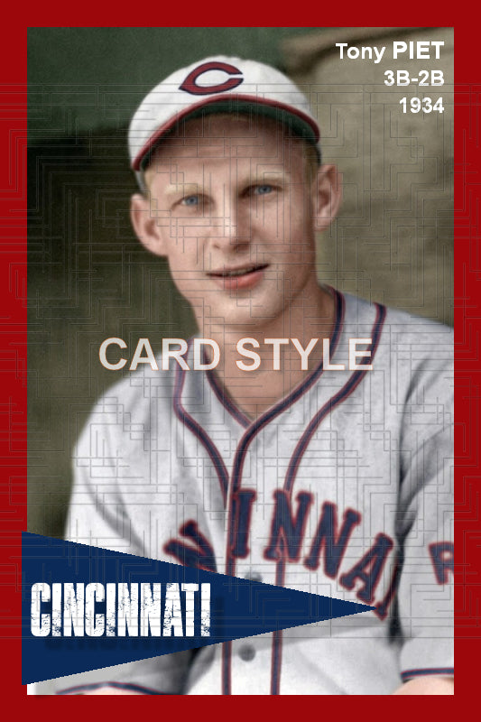 Tony Piet - 1934 Cincinnati Reds - choose a size & style