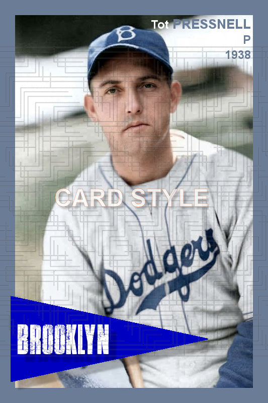 Tot Pressnell - 1938 Brooklyn Dodgers - choose a size & style