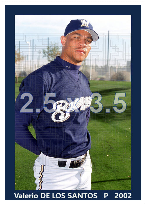 Valerio De Los Santos - 2002 Milwaukee Brewers - Pose A - choose a size & style