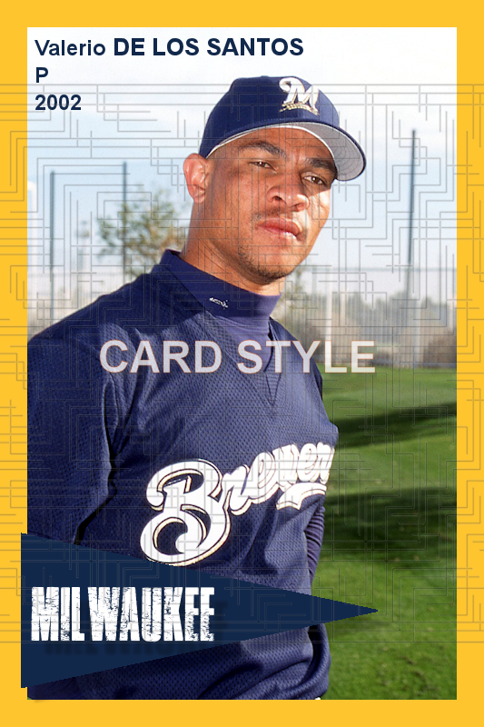Valerio De Los Santos - 2002 Milwaukee Brewers - Pose A - choose a size & style
