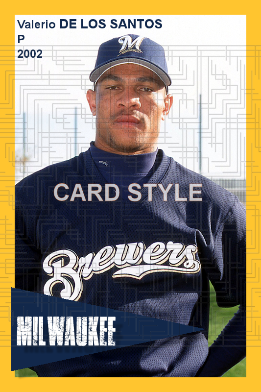Valerio De Los Santos - 2002 Milwaukee Brewers - Pose B - choose a size & style