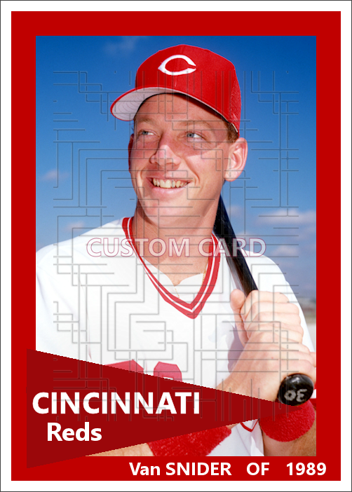 Van Snider - 1989 Cincinnati Reds - choose a size & style