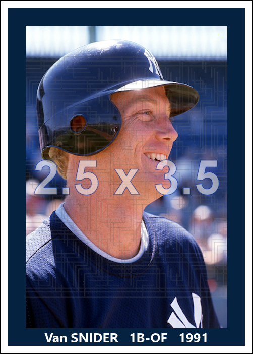 Van Snider - 1991 New York Yankees spring training - choose a size & style