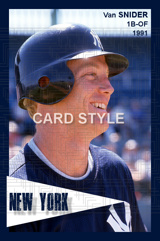 Van Snider - 1991 New York Yankees spring training - choose a size & style