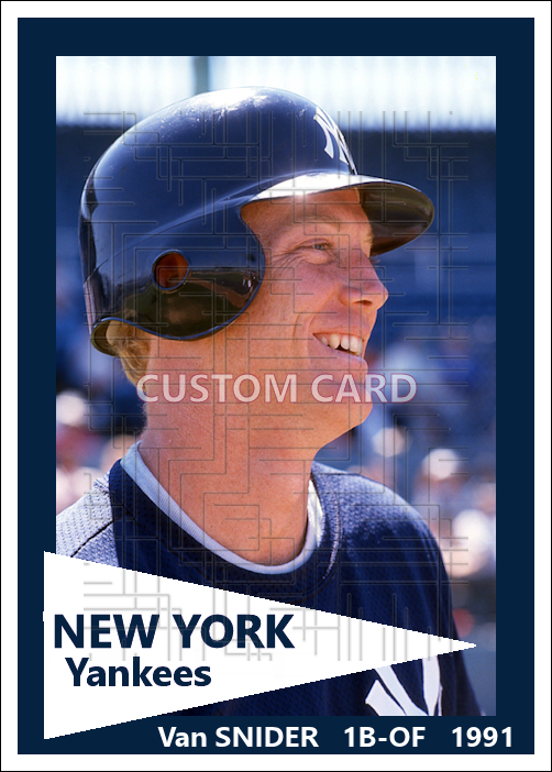 Van Snider - 1991 New York Yankees spring training - choose a size & style