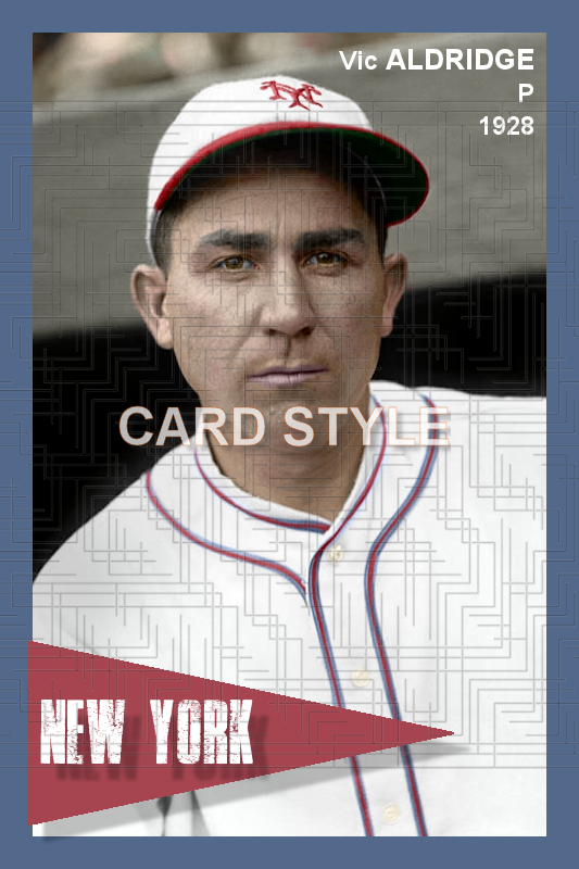 Vic Aldridge - 1928 New York Giants - choose a size & style