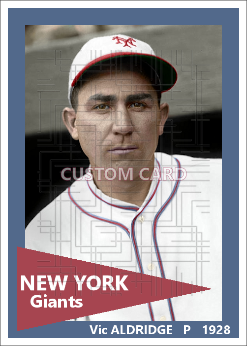 Vic Aldridge - 1928 New York Giants - choose a size & style