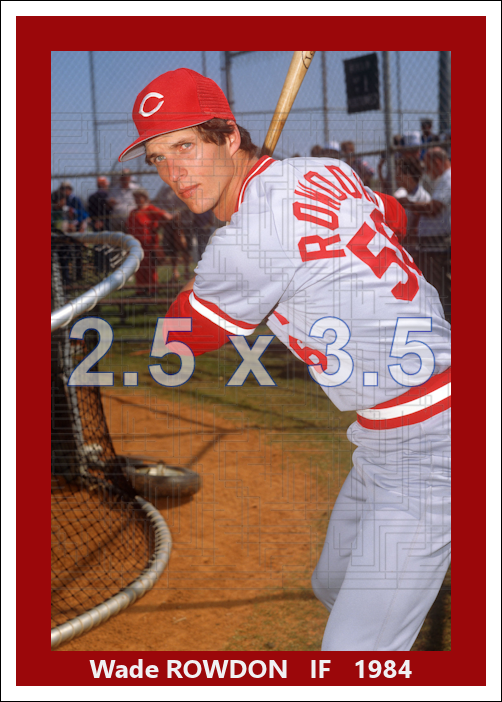 Wade Rowdon - 1984 Cincinnati Reds - choose a size & style