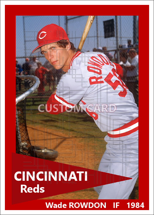 Wade Rowdon - 1984 Cincinnati Reds - choose a size & style