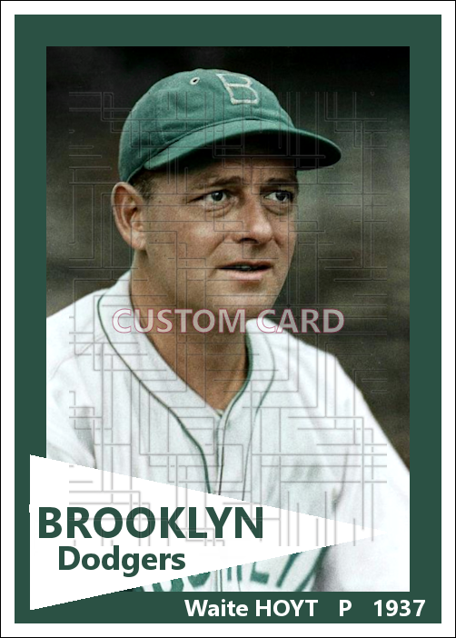 Waite Hoyt - 1937 Brooklyn Dodgers - choose a size & style