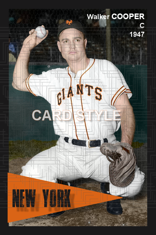 Walker Cooper - 1947 New York Giants - choose a size & style