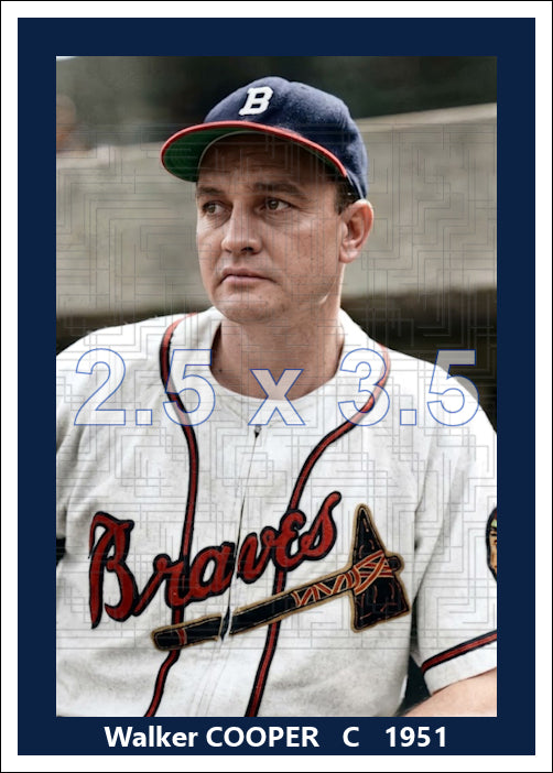 Walker Cooper - 1951 Boston Braves - choose a size & style