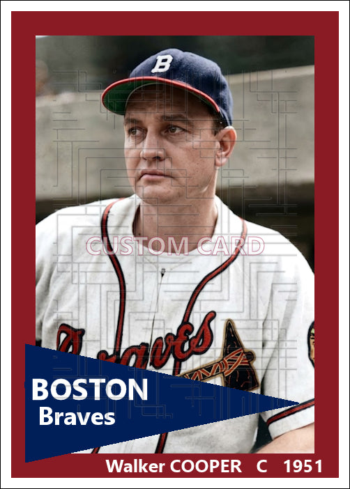 Walker Cooper - 1951 Boston Braves - choose a size & style