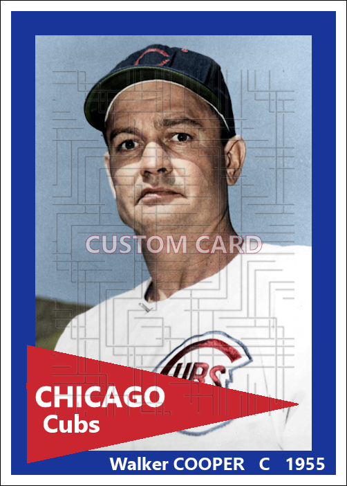 Walker Cooper - 1955 Chicago Cubs - choose a size & style
