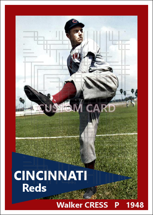 Walker Cress - 1948 Cincinnati Reds - choose a size & style