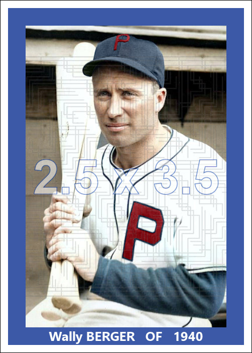 Wally Berger - 1940 Philadelphia Phillies - home uniform - choose a size & style