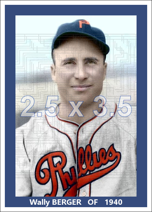 Wally Berger - 1940 Philadelphia Phillies - road uniform - choose a size & style