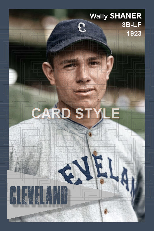 Wally Shaner - 1923 Cleveland Indians - choose a size & style