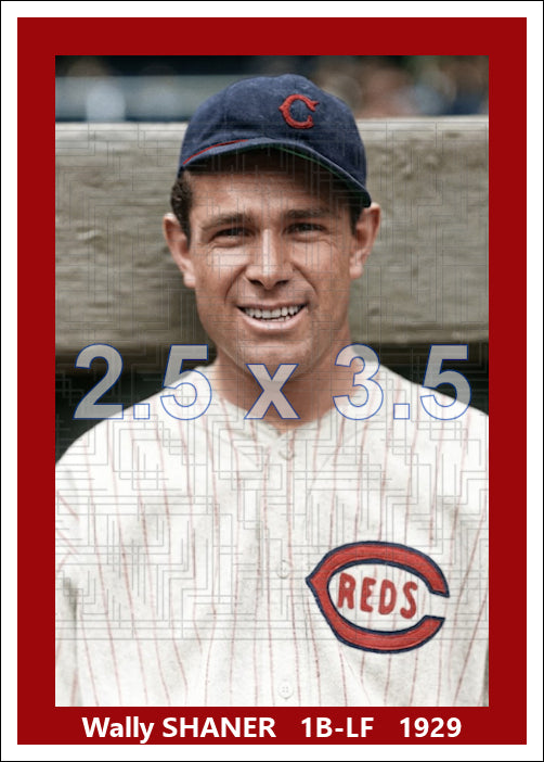 Wally Shaner - 1929 Cincinnati Reds - choose a size & style