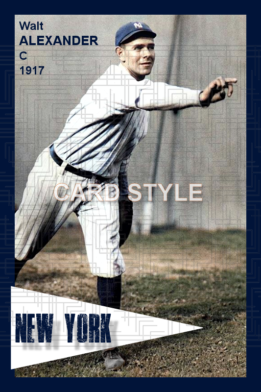 Walt Alexander - 1917 New York Yankees - choose a size & style