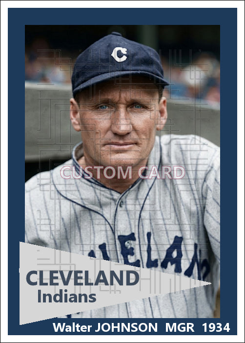 Walter Johnson - 1934 Cleveland Indians - choose a size & style