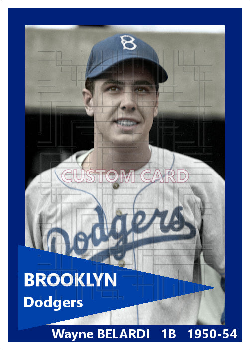 Wayne Belardi - 1950-54 Brooklyn Dodgers - choose a size & style