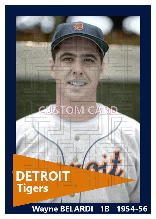 Wayne Belardi - 1954-56 Detroit Tigers - choose a size & style