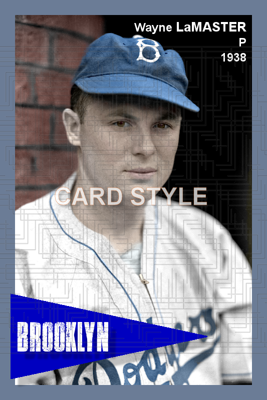 Wayne LaMaster - 1938 Brooklyn Dodgers - choose a size & style