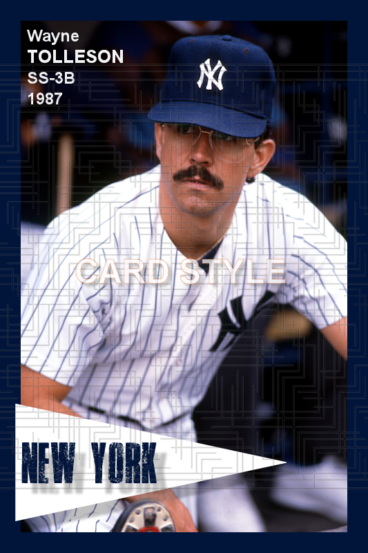 Wayne Tolleson - 1987 New York Yankees - choose a size & style