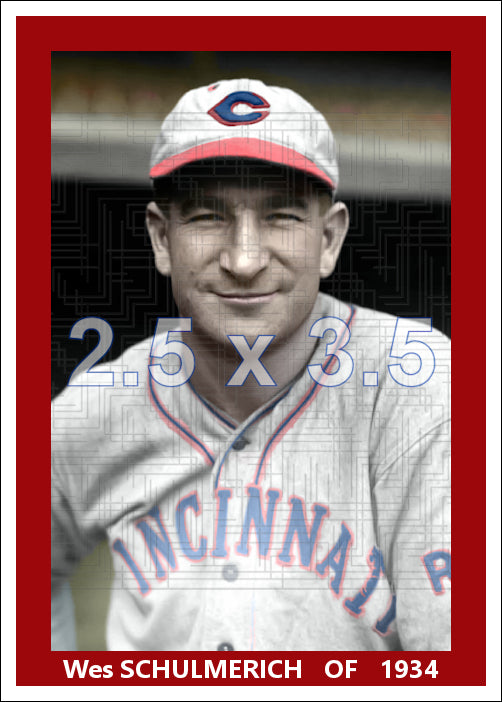 Wes Schulmerich - 1934 Cincinnati Reds - choose a size & style