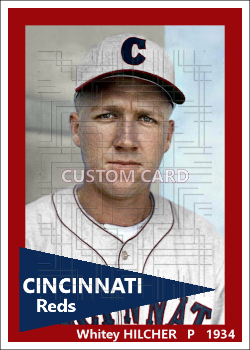Whitey Hilcher - 1934 Cincinnati Reds - choose a size & style