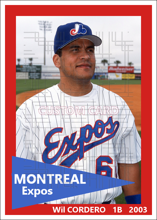 Wil Cordero - 2003 Montreal Expos - choose a size & style